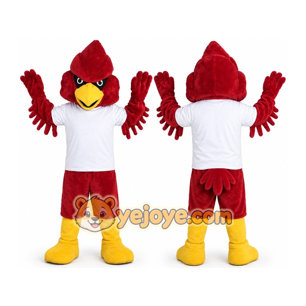 Red Crested Bird Mascot Costume