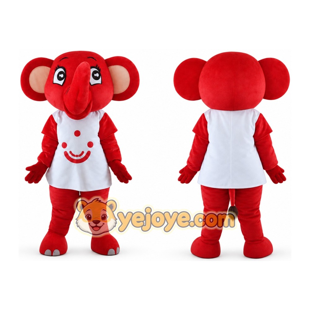 Red Elephant Mascot Costume Red Elephant Mascot Costume