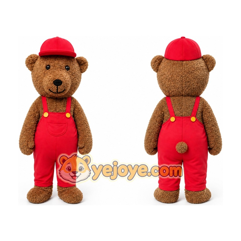 Red Hat Teddy Bear Mascot Costume Adult Halloween Costume Red Hat Teddy Bear Mascot Costume Adult Halloween Costume