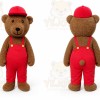 Red Hat Teddy Bear Mascot Costume Adult Halloween Costume