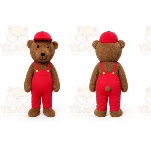 Red Hat Teddy Bear Mascot Costume Adult Halloween Costume