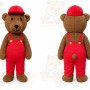 Red Hat Teddy Bear Mascot Costume Adult Halloween Costume