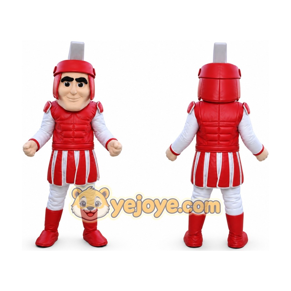 Red Knight Mascot Costume Spartan Trojan Costume
