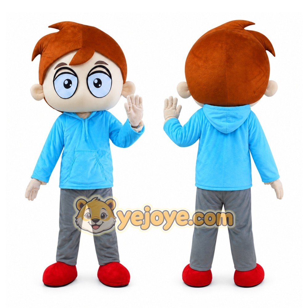 Big Eyes Boy Mascot Costume Big Eyes Boy Mascot Costume