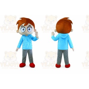 Big Eyes Boy Mascot Costume