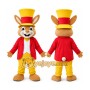 Brown Rabbit in Yellow Top Hat Mascot Costume