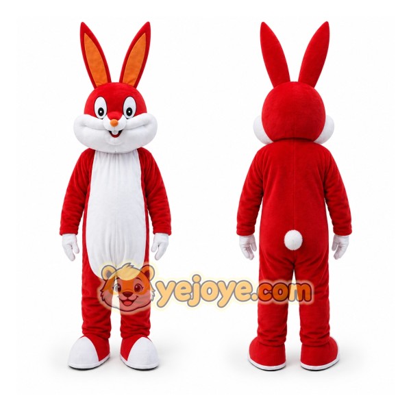 Red Rabbit Mascot Costumes Rabbit Cartoon Costume