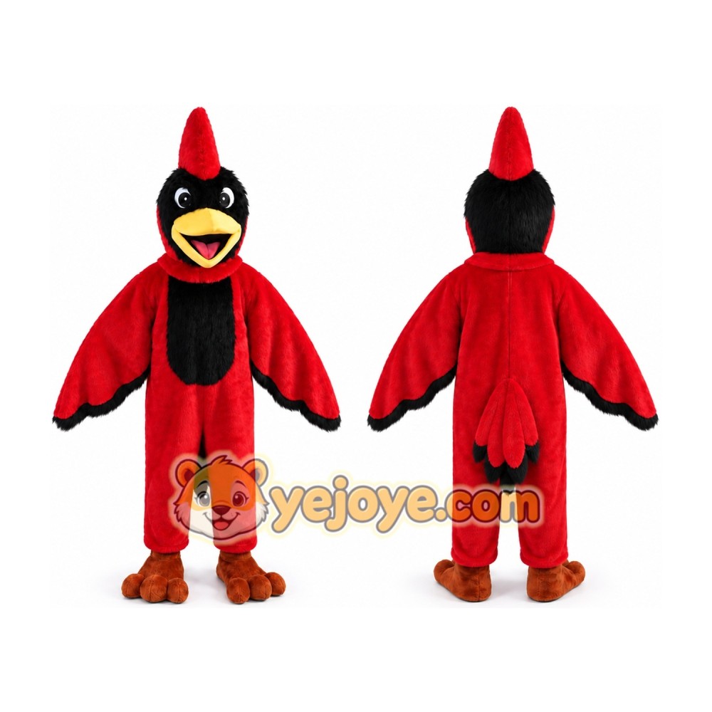 Red Crested Bird Mascot Costume
