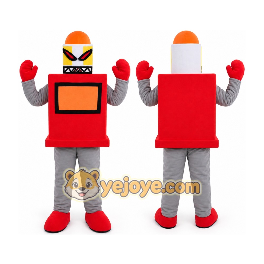Red Robot Mascot Costume Red Robot Mascot Costume