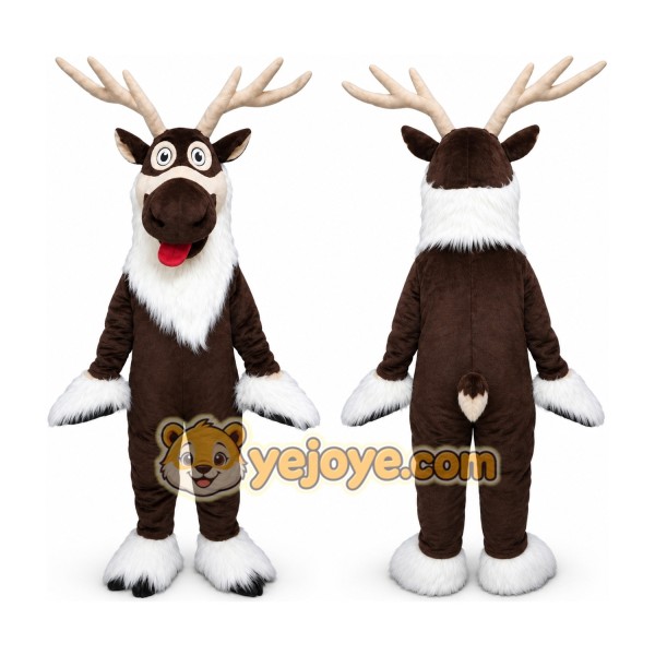 Reindeer Long Hair Cartoon Mascot Costume