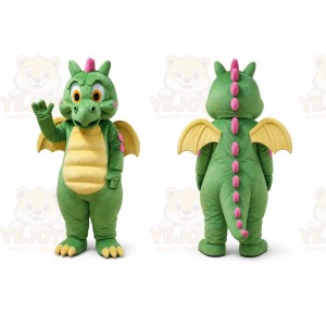 Big Green Dragon Boy Cartoon Mascot Costume