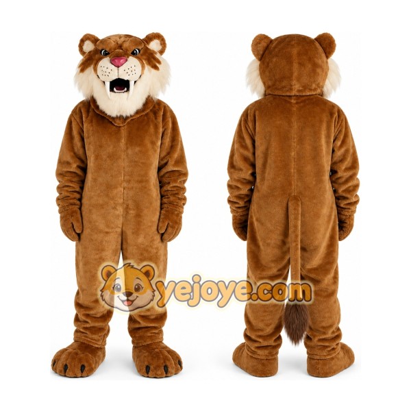 Sabertooth Tiger Mascot Costume Adult Halloween Costume