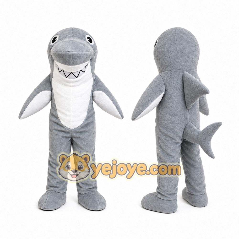 Big Grey Shark Mascot Costume Big Grey Shark Mascot Costume