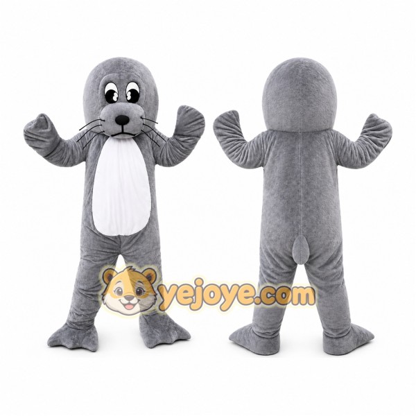 Gray Seal Mascot Costume