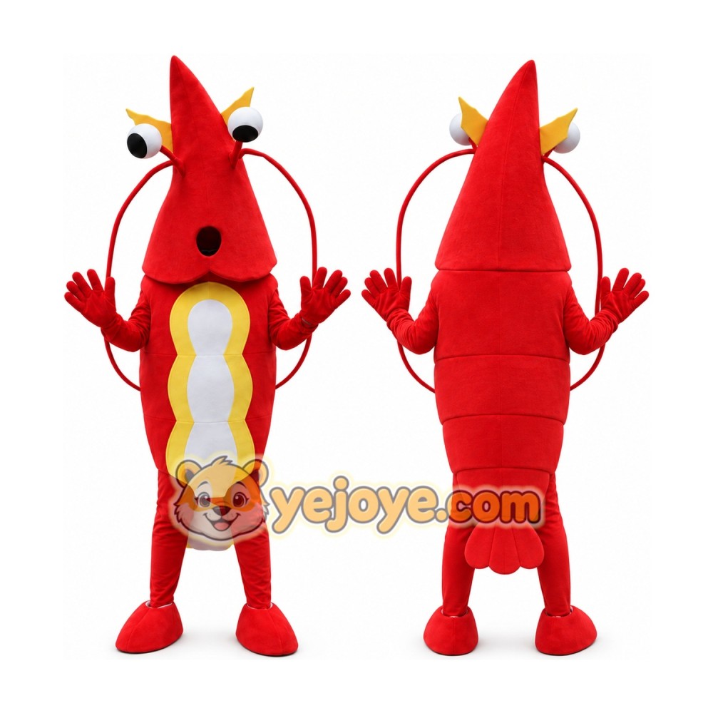 Red Shrimp Mascot Costume Red Shrimp Mascot Costume