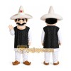 Cartoon Man in Wide Brim Hat Mascot Costume Cartoon Man in Wide Brim Hat Mascot Costume