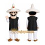 Cartoon Man in Wide Brim Hat Mascot Costume