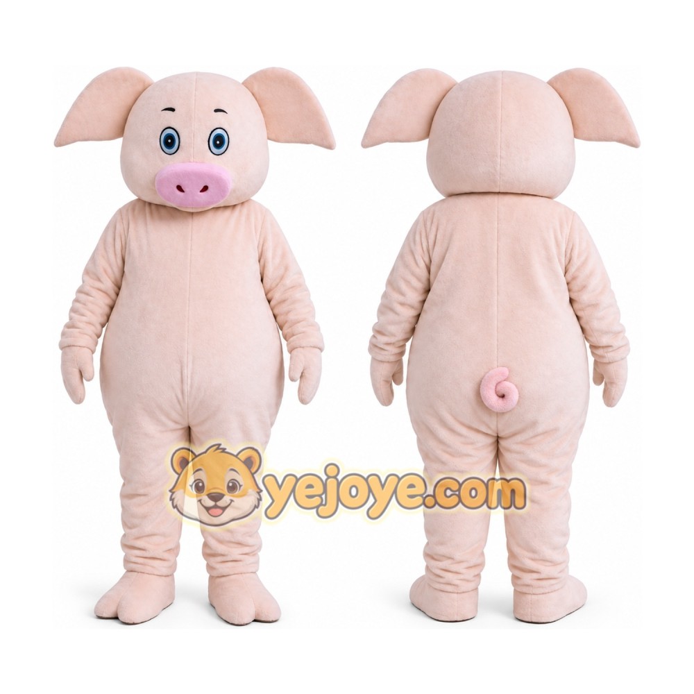Pink Pig Mascot Costume Pink Pig Mascot Costume