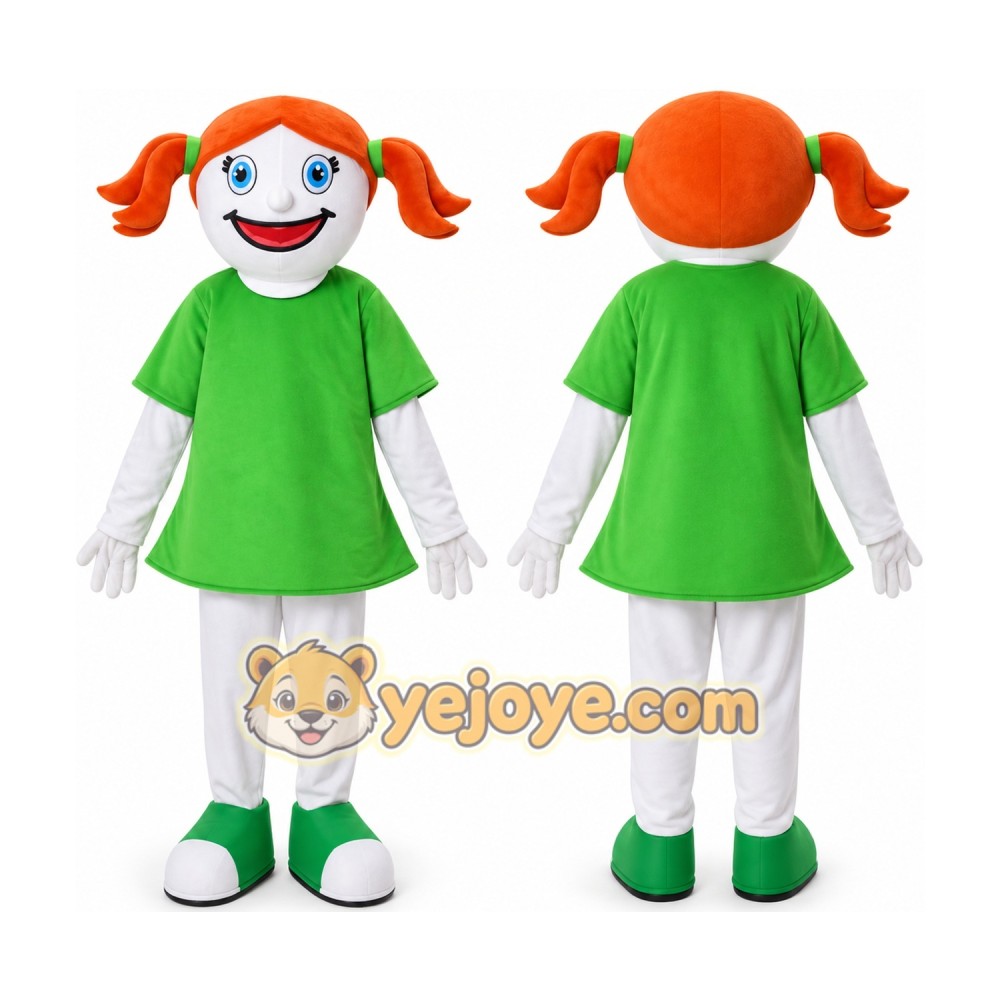 Smiling Girl Mascot Costume