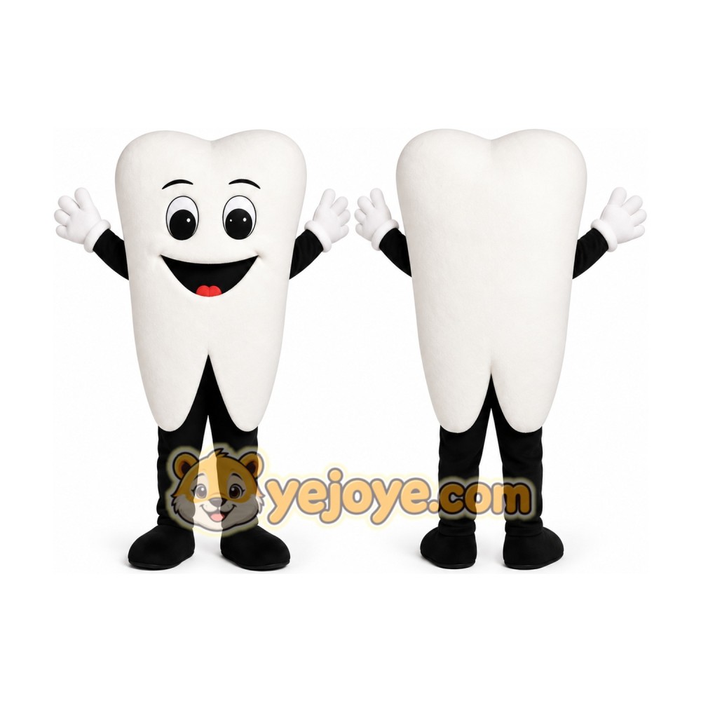 White Tooth Mascot Costume White Tooth Mascot Costume