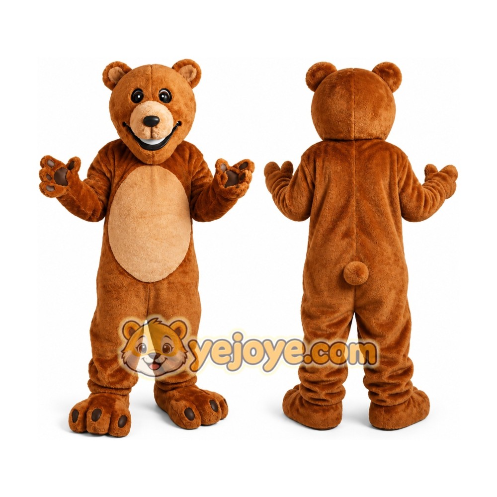 Brown Teddy Bear Mascot Costume Brown Teddy Bear Mascot Costume