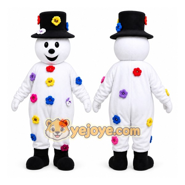 Snowman Mascot Costume Cartoon Character