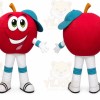 Big Red Apple Boy Mascot Costume