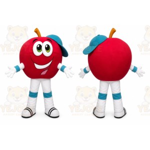 Big Red Apple Boy Mascot Costume
