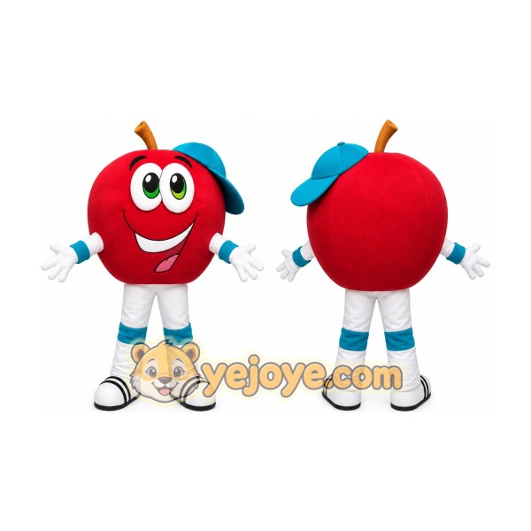Big Red Apple Boy Mascot Costume