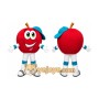 Big Red Apple Boy Mascot Costume