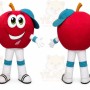 Big Red Apple Boy Mascot Costume