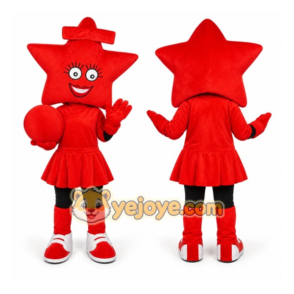 Red Star Girl Mascot Costume