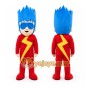 Blue-Haired Superhero Boy Mascot Costume