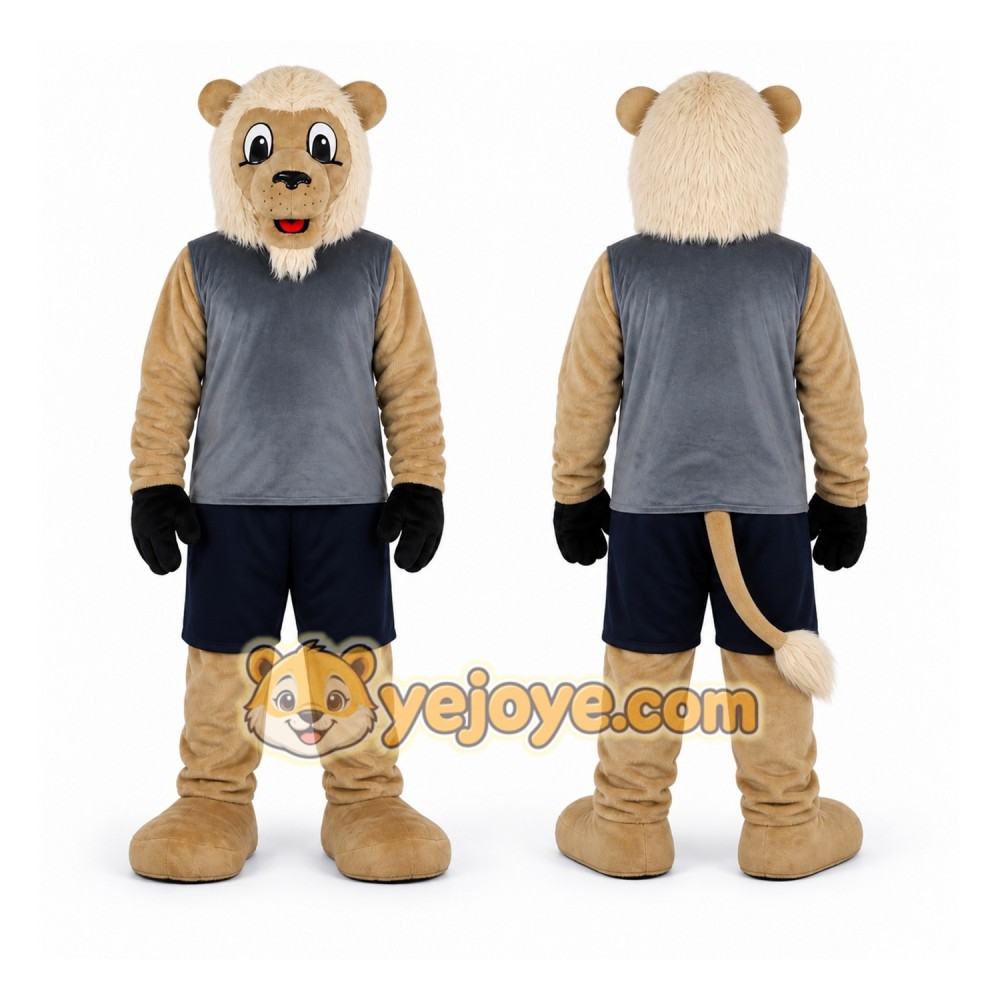 Beige Lion Mascot Costume Beige Lion Mascot Costume