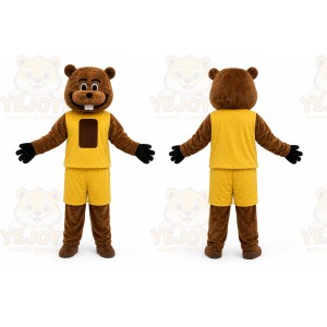 Sport Brown Beaver Mascot Costume for Adult