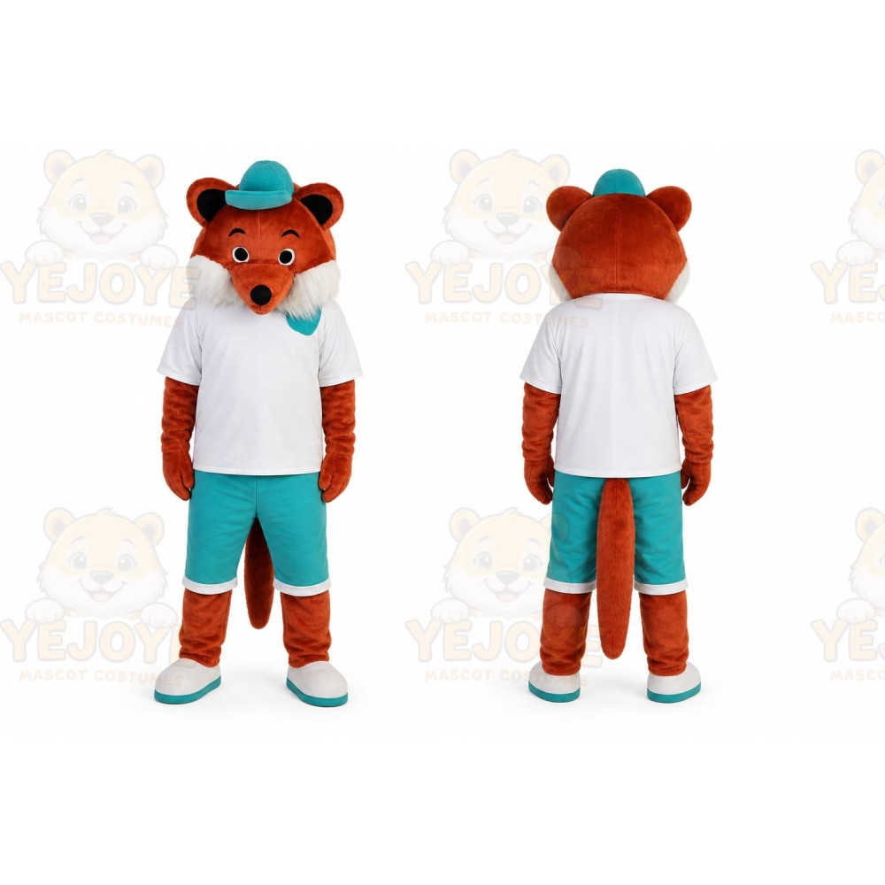 Sport Brown Fox Mascot Costume for Adult
