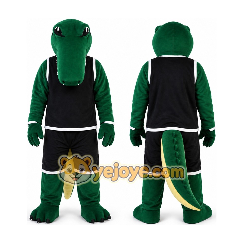 Green Crocodile Sports Player Mascot Costume Green Crocodile Sports Player Mascot Costume
