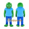 Green Frog in Blue Shirt Mascot Costume Green Frog in Blue Shirt Mascot Costume