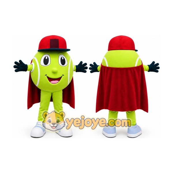Tennis Ball Superhero Mascot Costume
