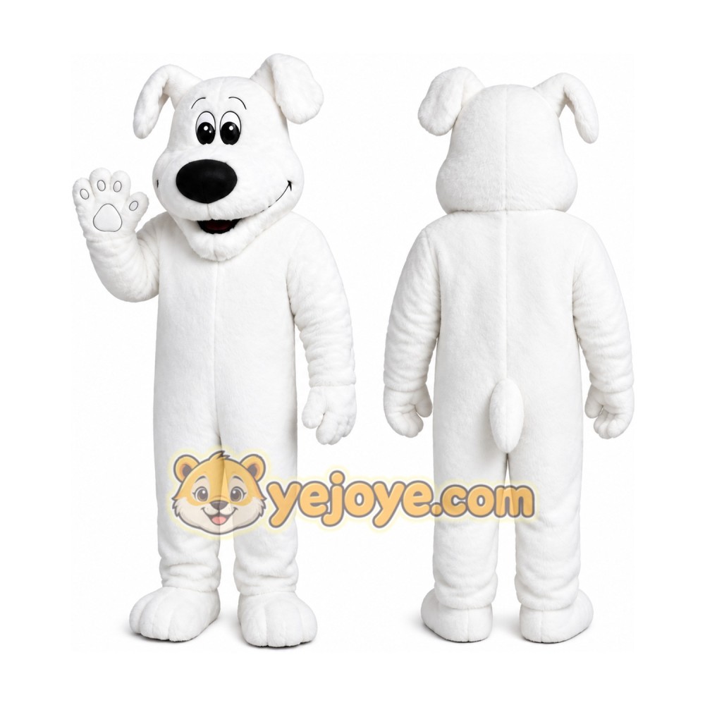 Big White Dog Mascot Costume