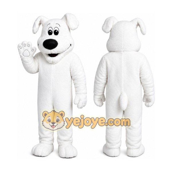 Big White Dog Mascot Costume