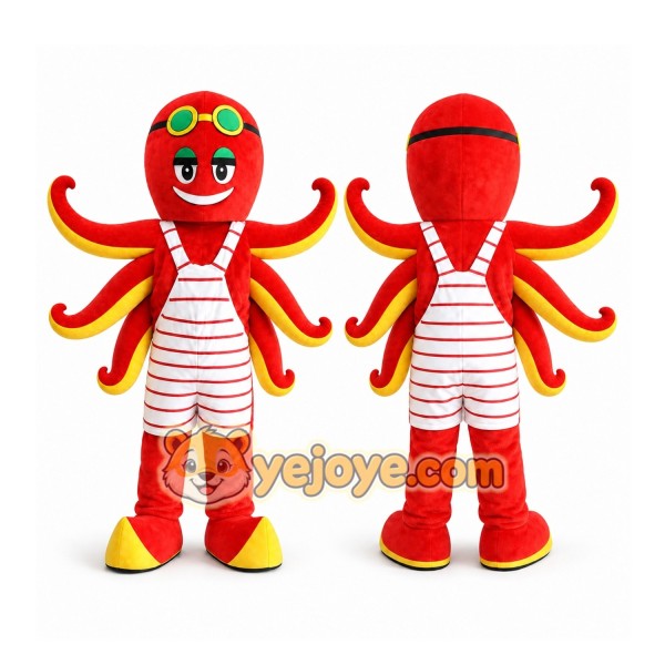 Red Octopus Mascot Costume