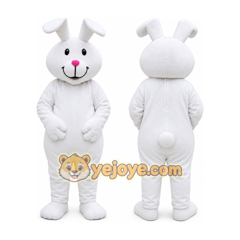 Big White Easter Bunny Bug Rabbit Mascot Costume Big White Easter Bunny Bug Rabbit Mascot Costume