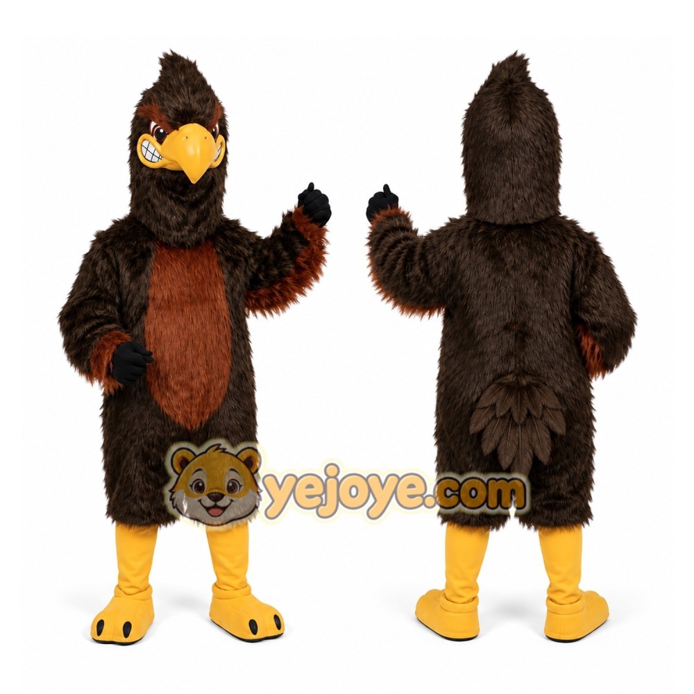 Strong Brown Eagle Mascot Costume Strong Brown Eagle Mascot Costume