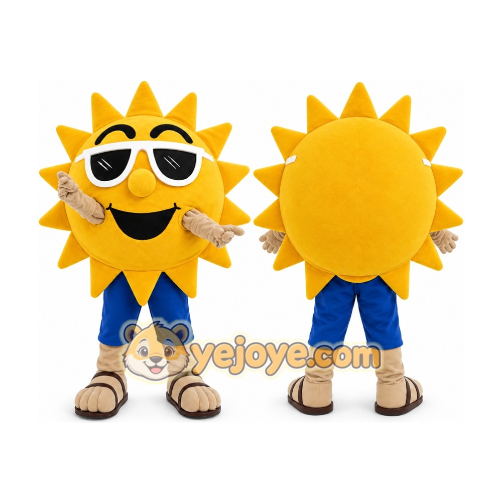 Yellow Sun Mascot Costume Yellow Sun Mascot Costume
