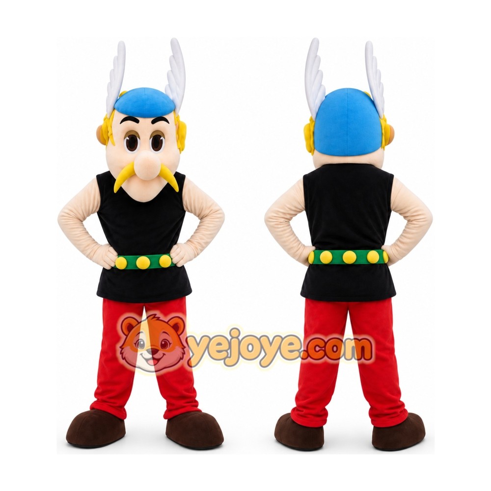 Warrior in Winged Helmet Mascot Costume Warrior in Winged Helmet Mascot Costume