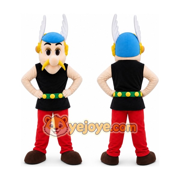 Warrior in Winged Helmet Mascot Costume