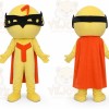 Super Man Mascot Costume Yellow Boy Costumes