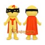 Super Man Mascot Costume Yellow Boy Costumes