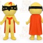 Super Man Mascot Costume Yellow Boy Costumes